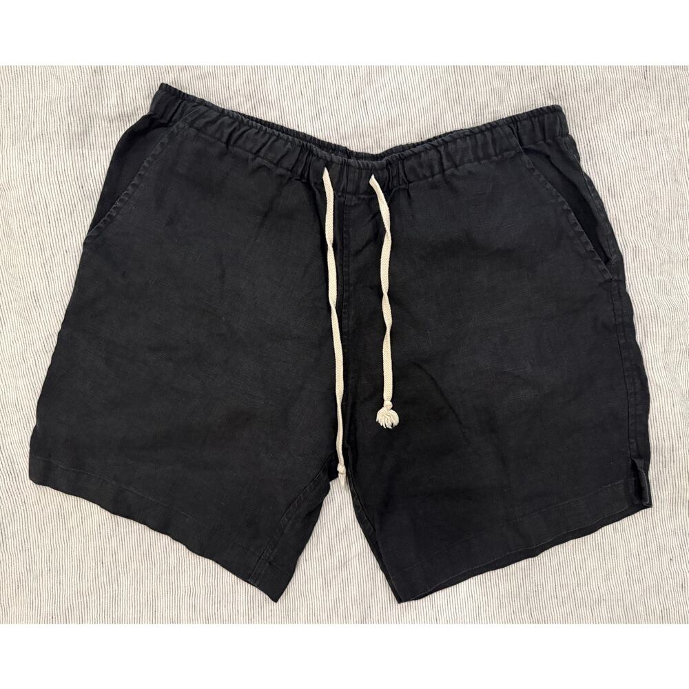 Alex Crane Bo Shorts Black Linen Size L